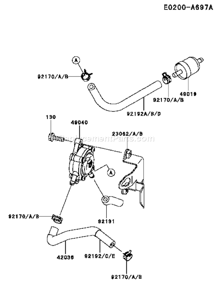 Page G Diagram and Parts List for FH480V DS21 Kawasaki Engine
