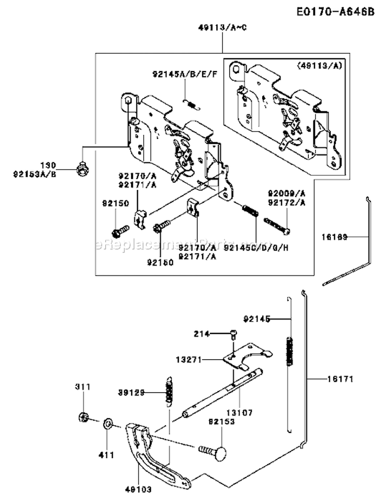 Page C Diagram and Parts List for FH480V DS24 Kawasaki Engine
