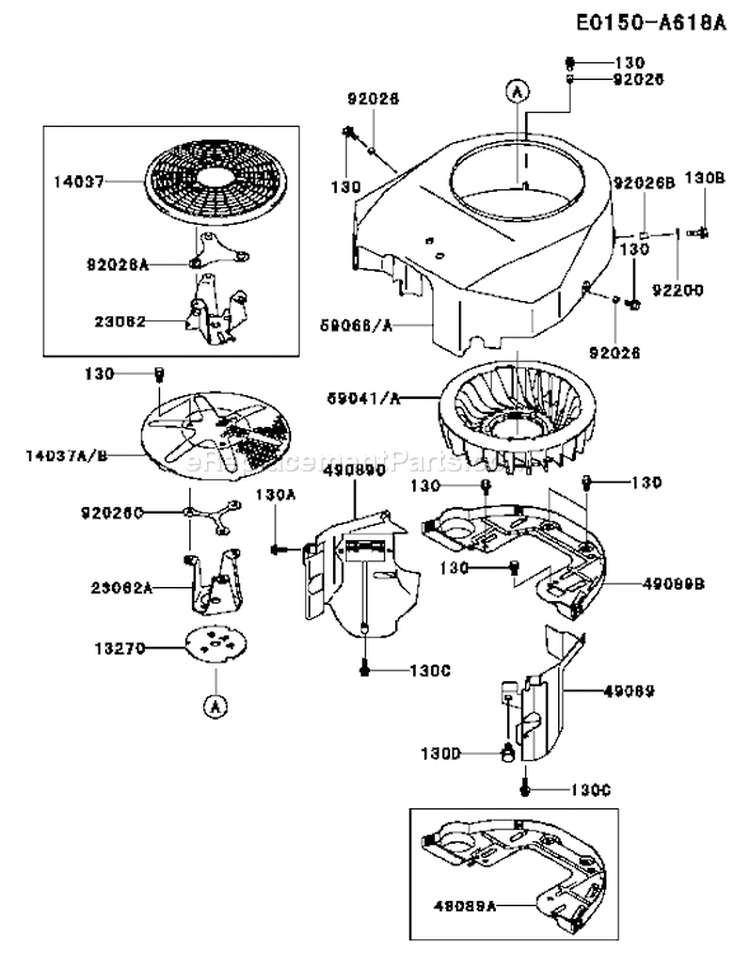 Page D Diagram and Parts List for FH500V AS00 Kawasaki Engine