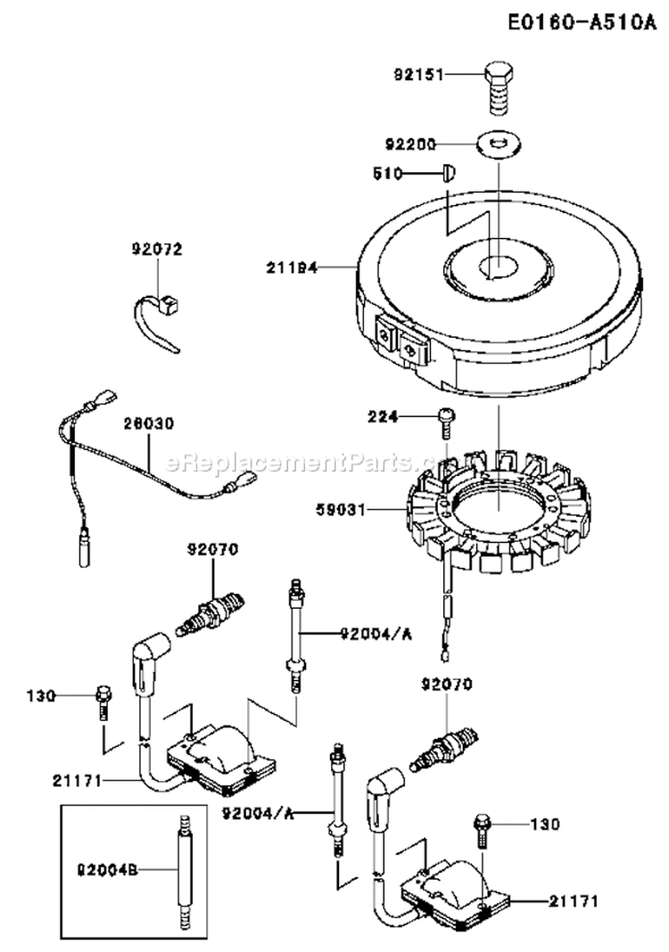 Page F Diagram and Parts List for FH500V AS02 Kawasaki Engine