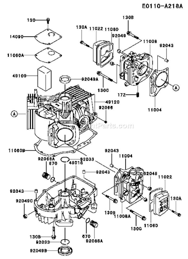 Page E Diagram and Parts List for FH500V AS02 Kawasaki Engine