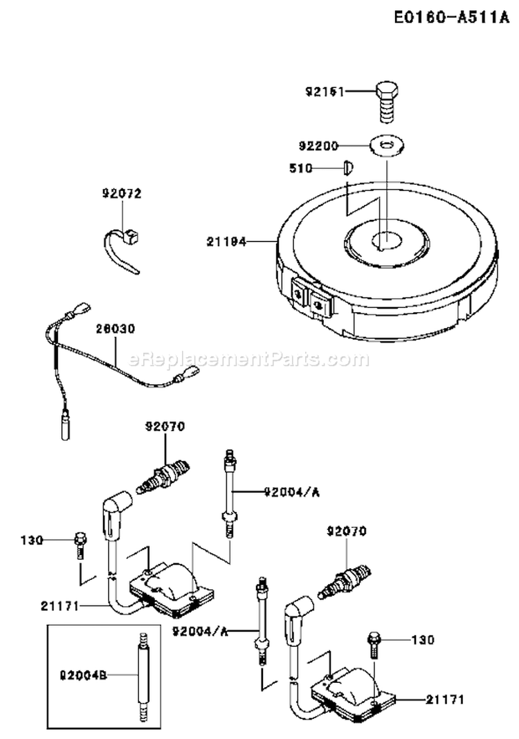 Page F Diagram and Parts List for FH500V AS03 Kawasaki Engine