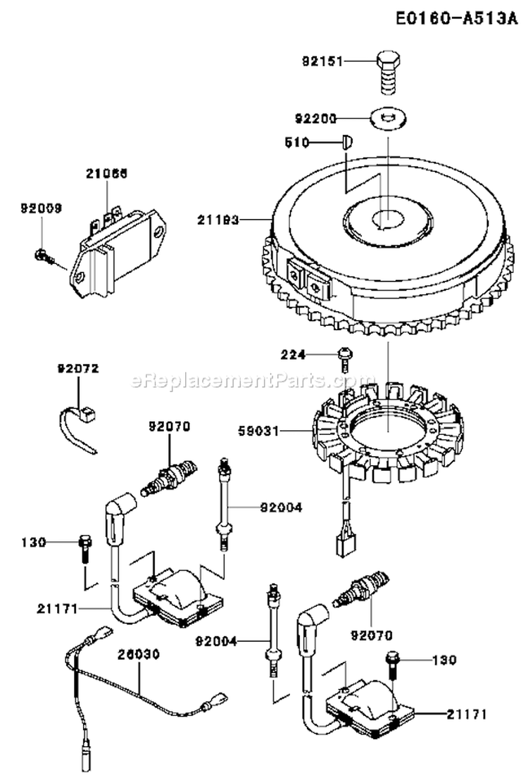 Page F Diagram and Parts List for FH500V AS05 Kawasaki Engine