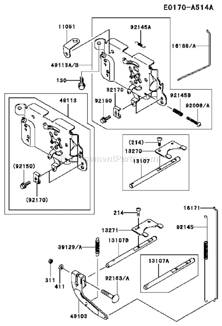 Page C Diagram and Parts List for FH500V AS00 Kawasaki Engine