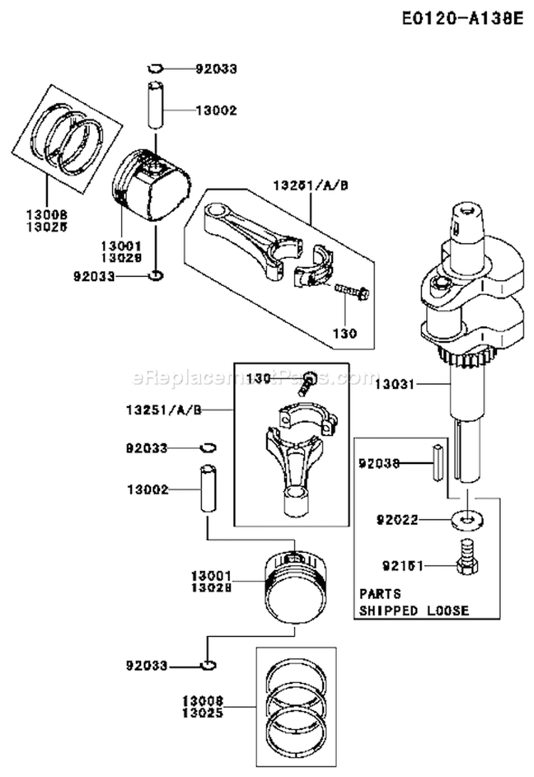 Page J Diagram and Parts List for FH500V AS15 Kawasaki Engine