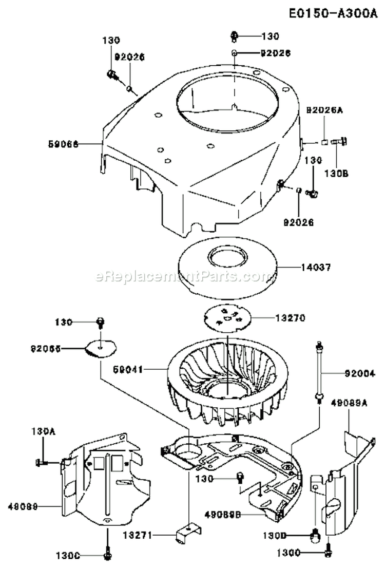 Page D Diagram and Parts List for FH500V AS17 Kawasaki Engine