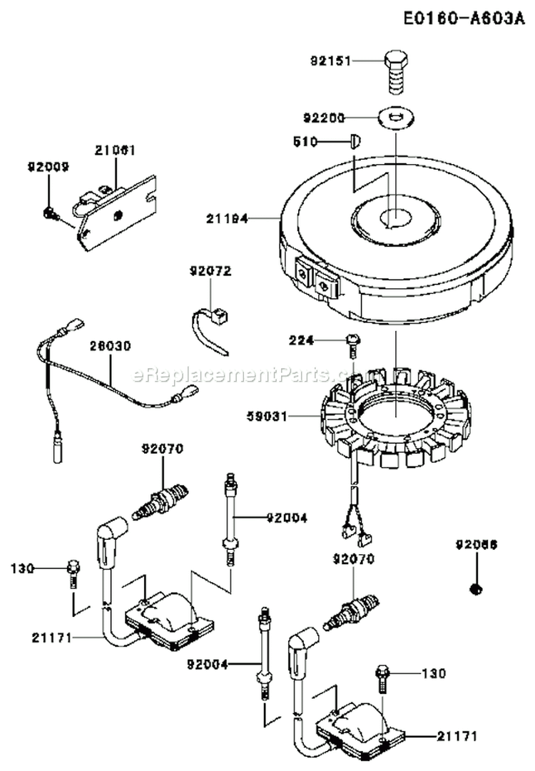 Page F Diagram and Parts List for FH500V AS17 Kawasaki Engine