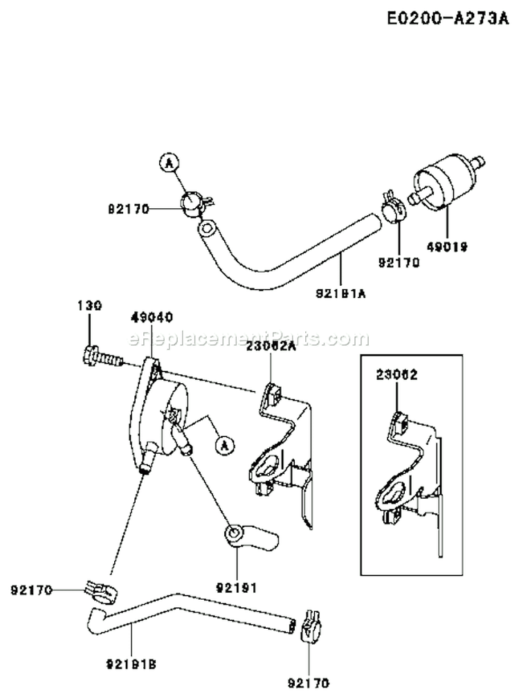 Page G Diagram and Parts List for FH500V AS17 Kawasaki Engine