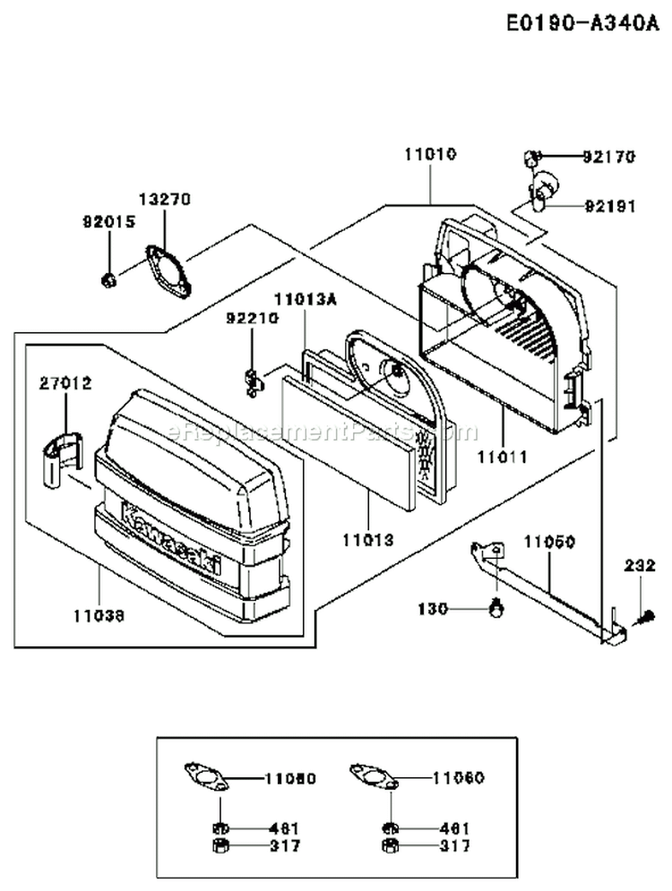 Page A Diagram and Parts List for FH500V AS18 Kawasaki Engine
