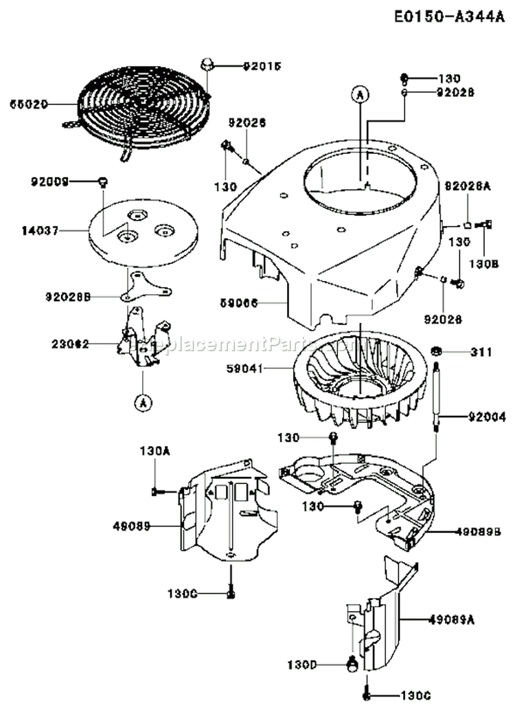 Page D Diagram and Parts List for FH500V AS21 Kawasaki Engine