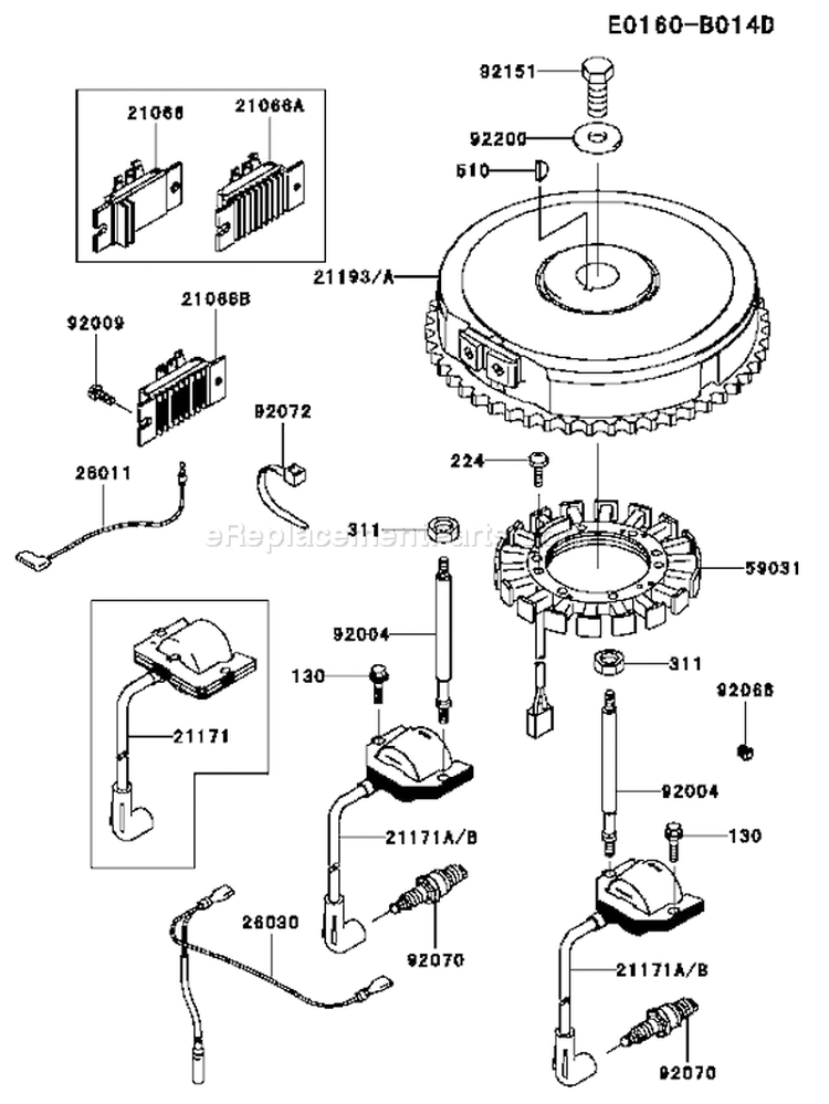 Page F Diagram and Parts List for FH500V AS23 Kawasaki Engine