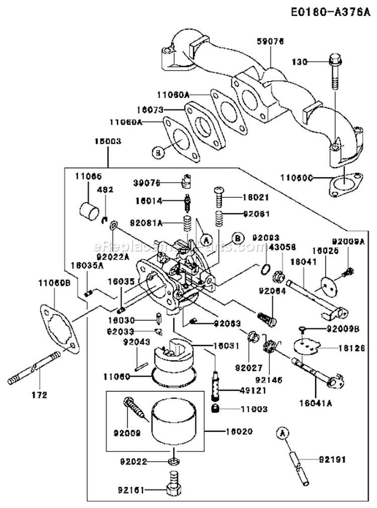 Page B Diagram and Parts List for FH451V AS02 Kawasaki Engine