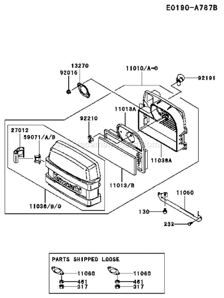 Page A Diagram and Parts List for FH500V AS26 Kawasaki Engine