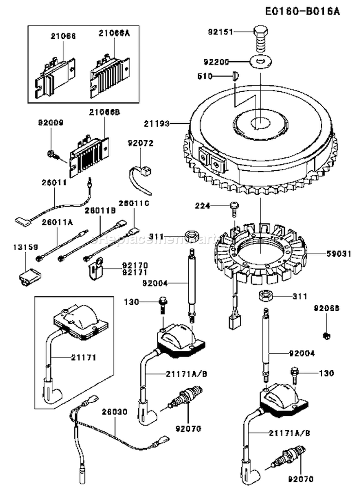 Page F Diagram and Parts List for FH500V AS26 Kawasaki Engine