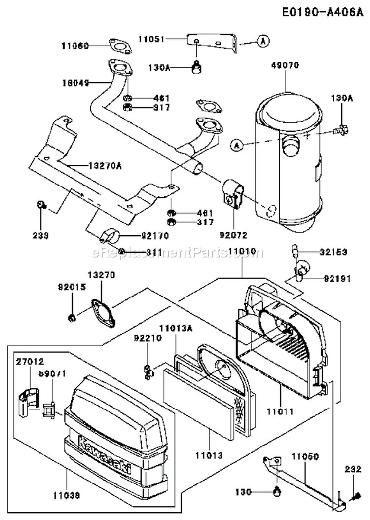 Page A Diagram and Parts List for FH451V AS09 Kawasaki Engine