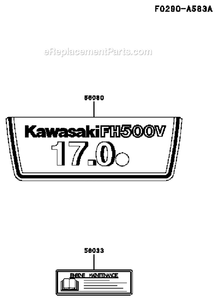 Page H Diagram and Parts List for FH500V AS27 Kawasaki Engine