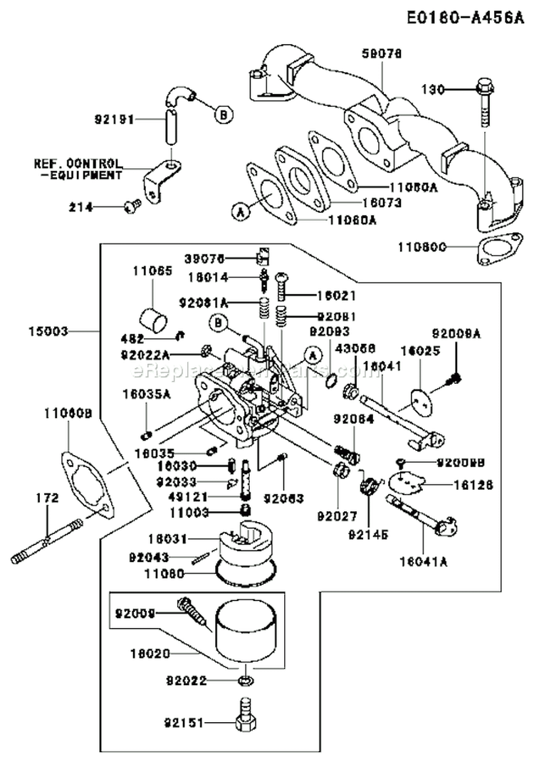 Page B Diagram and Parts List for FH500V AS29 Kawasaki Engine