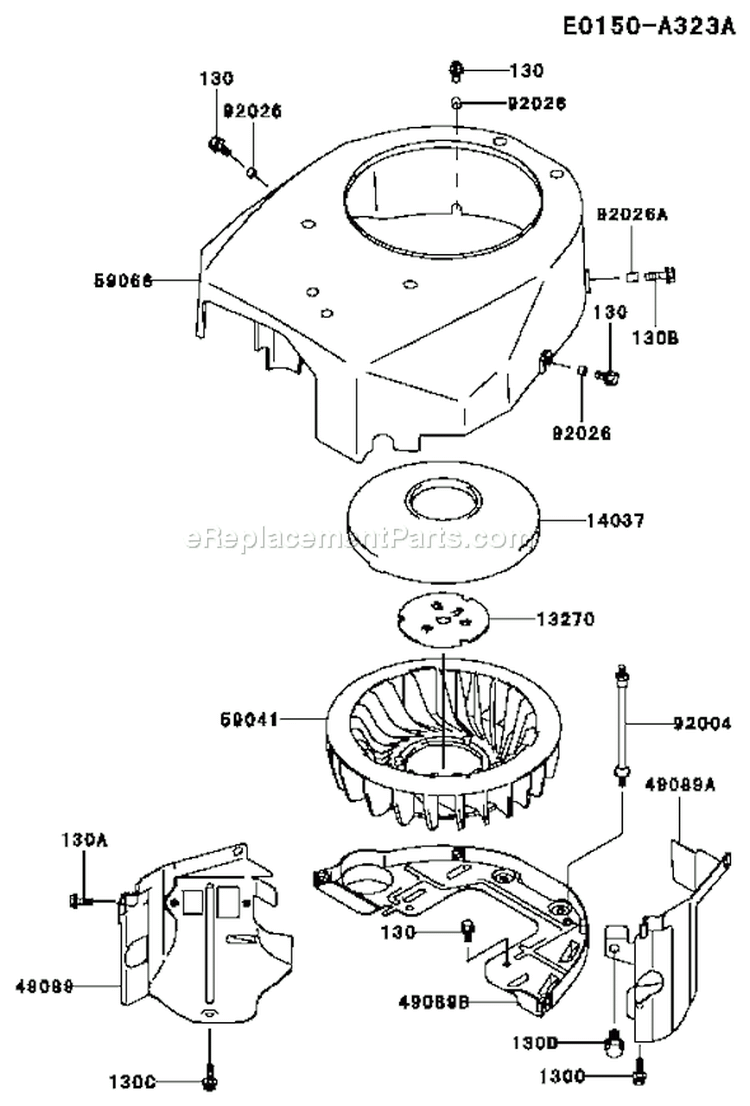 Page D Diagram and Parts List for FH500V AS30 Kawasaki Engine