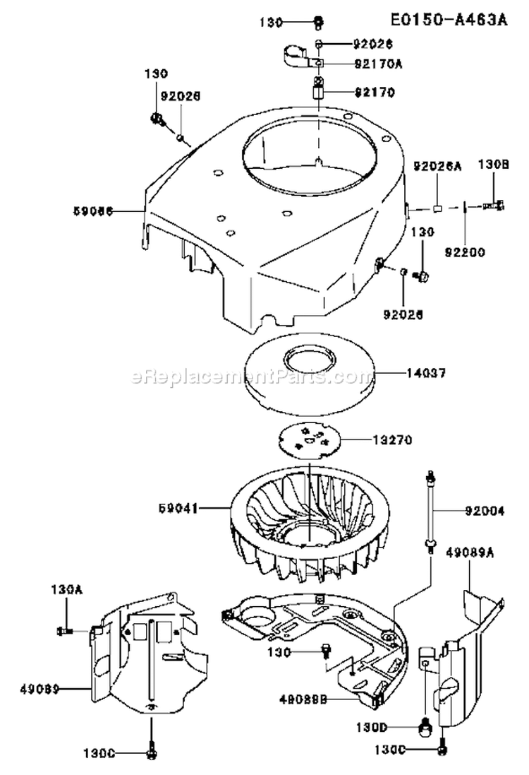 Page D Diagram and Parts List for FH500V AS35 Kawasaki Engine