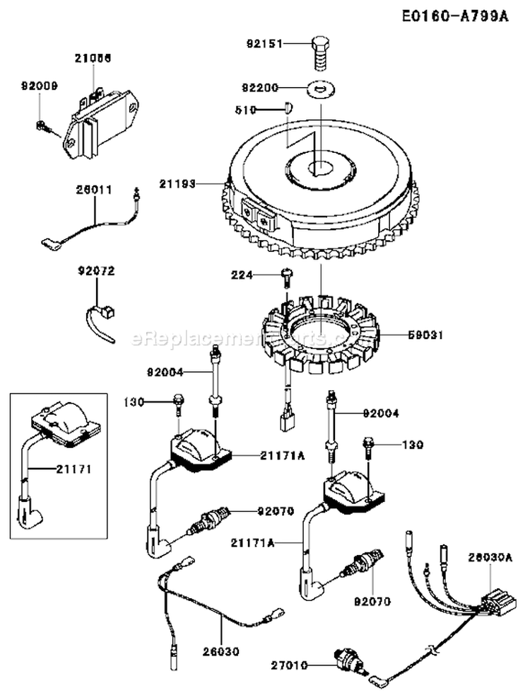 Page F Diagram and Parts List for FH500V AS35 Kawasaki Engine