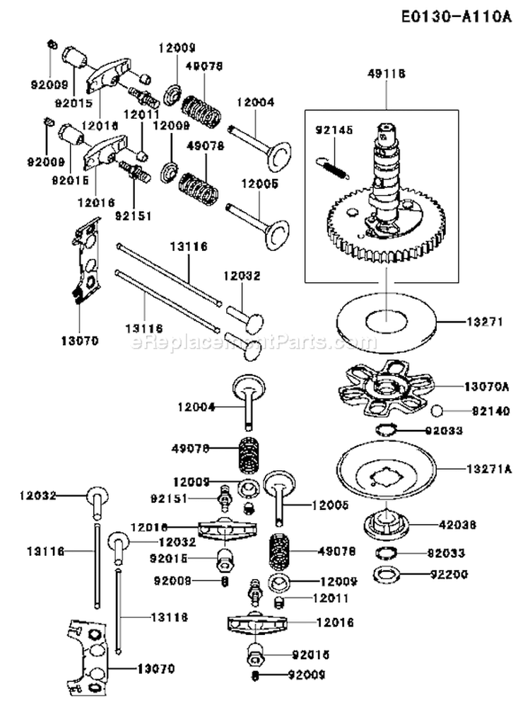 Page K Diagram and Parts List for FH500V-AS39  Kawasaki Engine