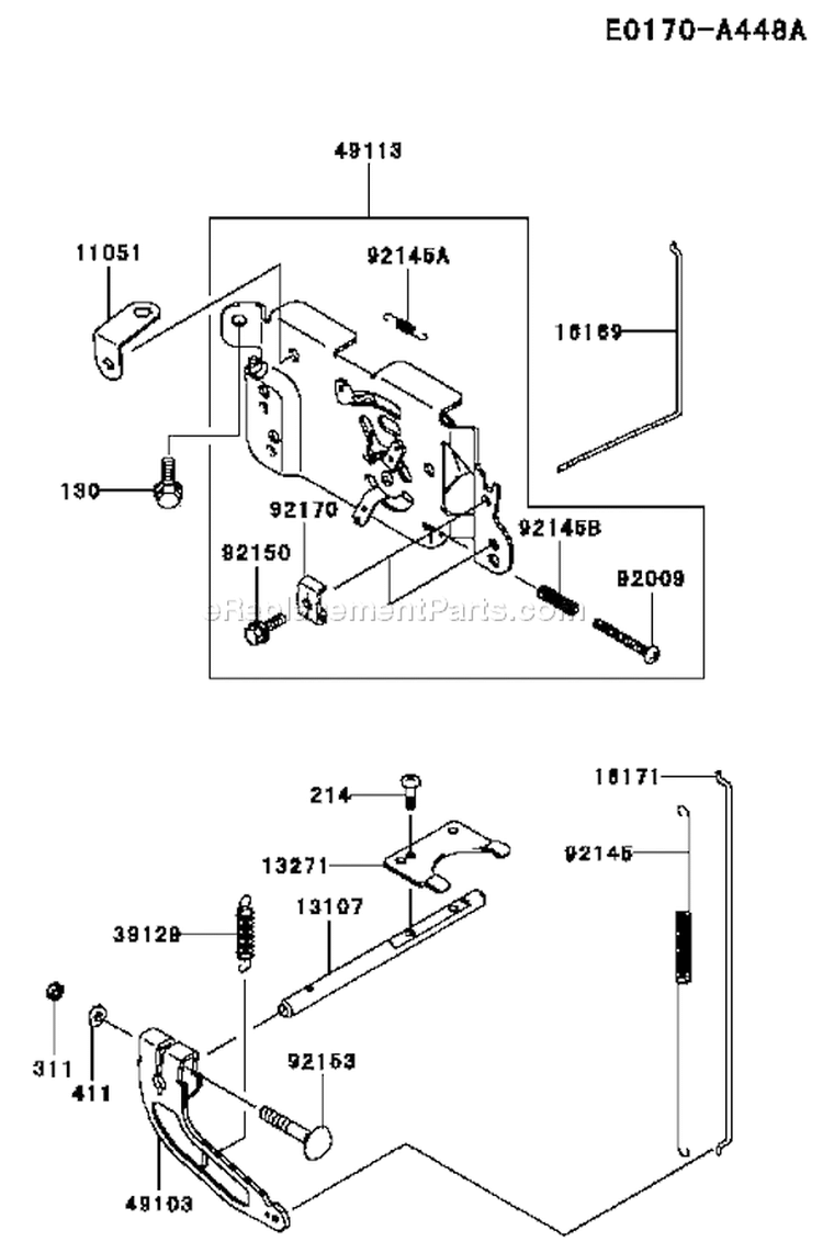 Page C Diagram and Parts List for FH500V-AS42  Kawasaki Engine
