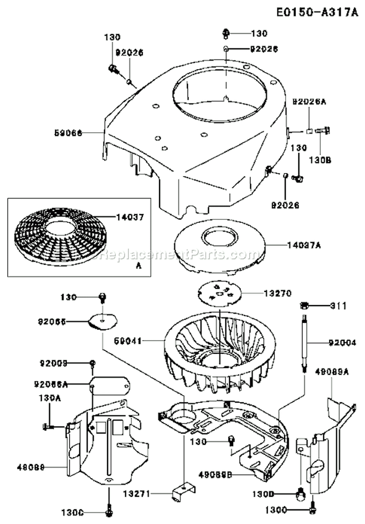 Page D Diagram and Parts List for FH500V BS04 Kawasaki Engine