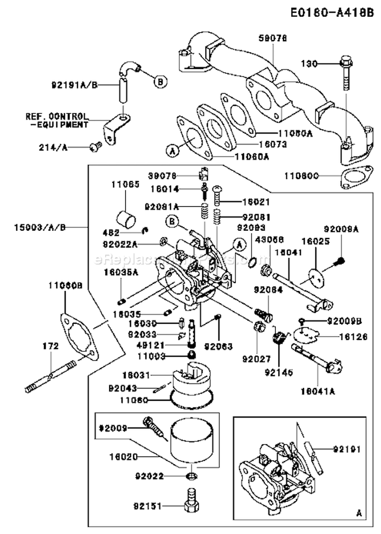 Page B Diagram and Parts List for FH500V BS06 Kawasaki Engine