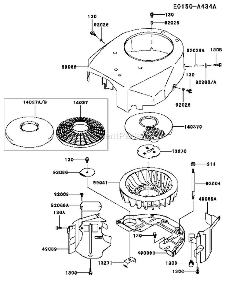 Page D Diagram and Parts List for FH500V BS06 Kawasaki Engine