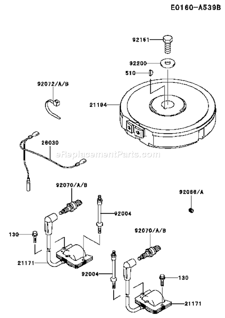 Page F Diagram and Parts List for FH500V BS06 Kawasaki Engine