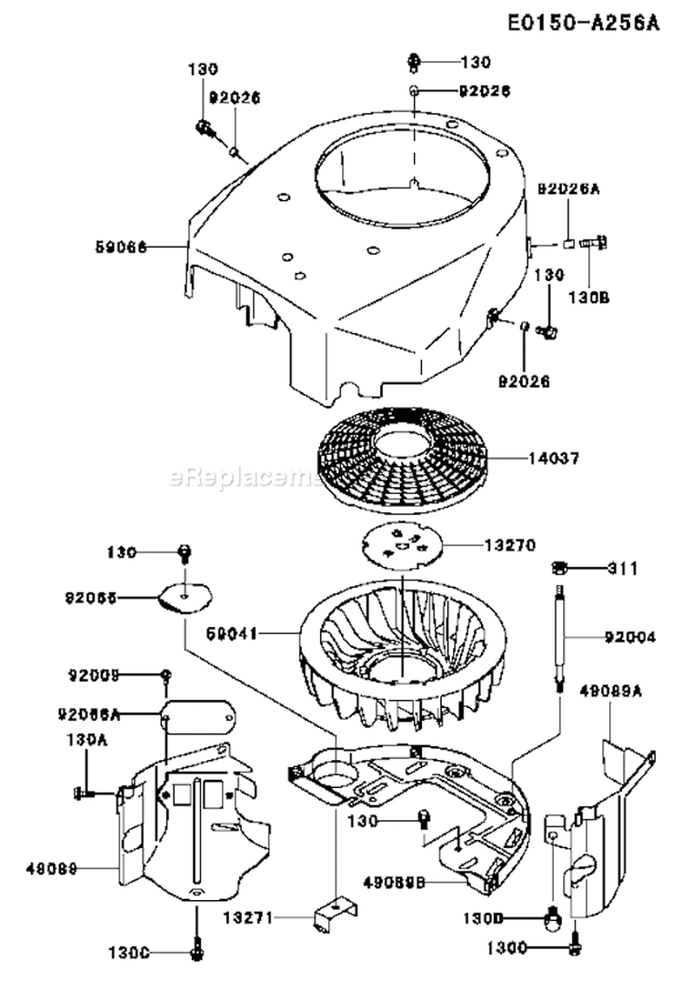 Page D Diagram and Parts List for FH500V AS02 Kawasaki Engine