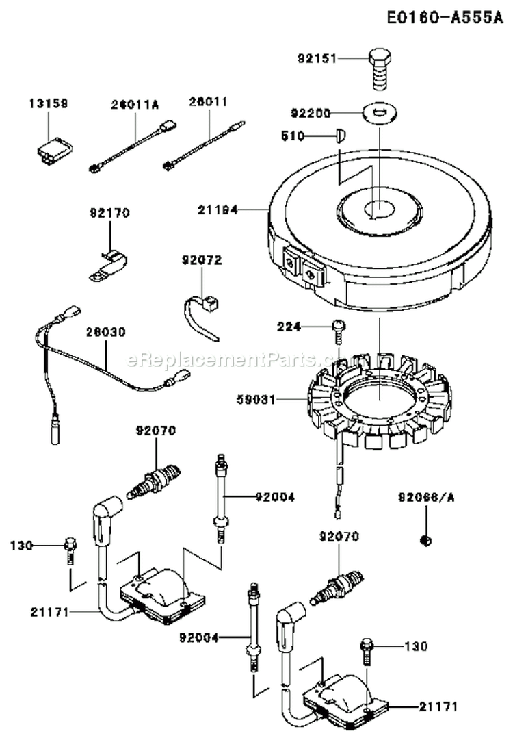 Page F Diagram and Parts List for FH500V BS09 Kawasaki Engine