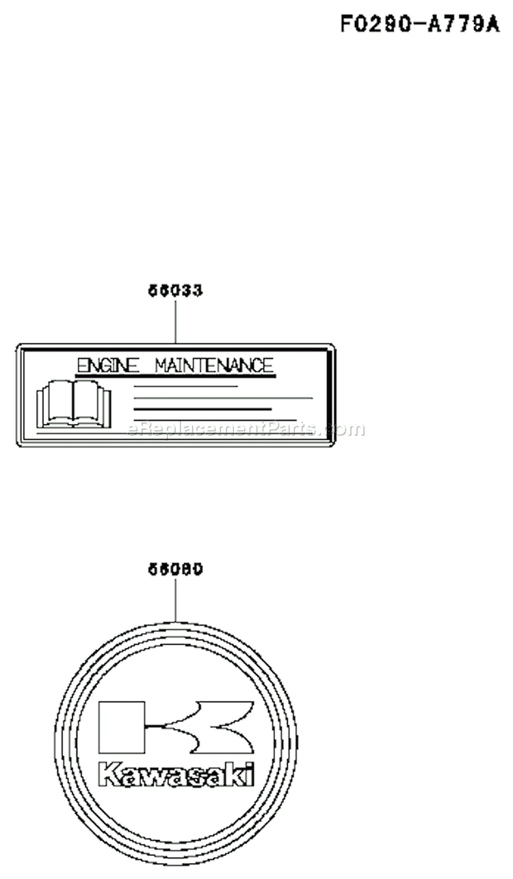 Page H Diagram and Parts List for FH500V AS20 Kawasaki Engine