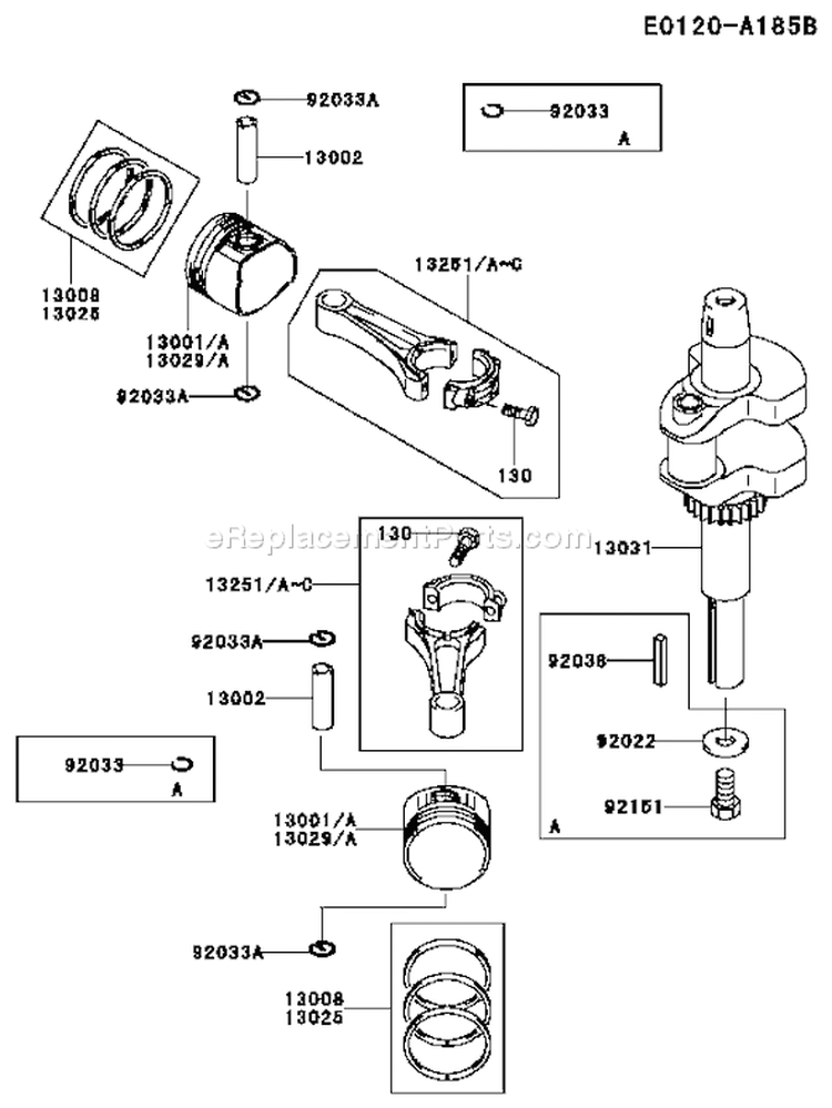 Page J Diagram and Parts List for FH500V AS24 Kawasaki Engine