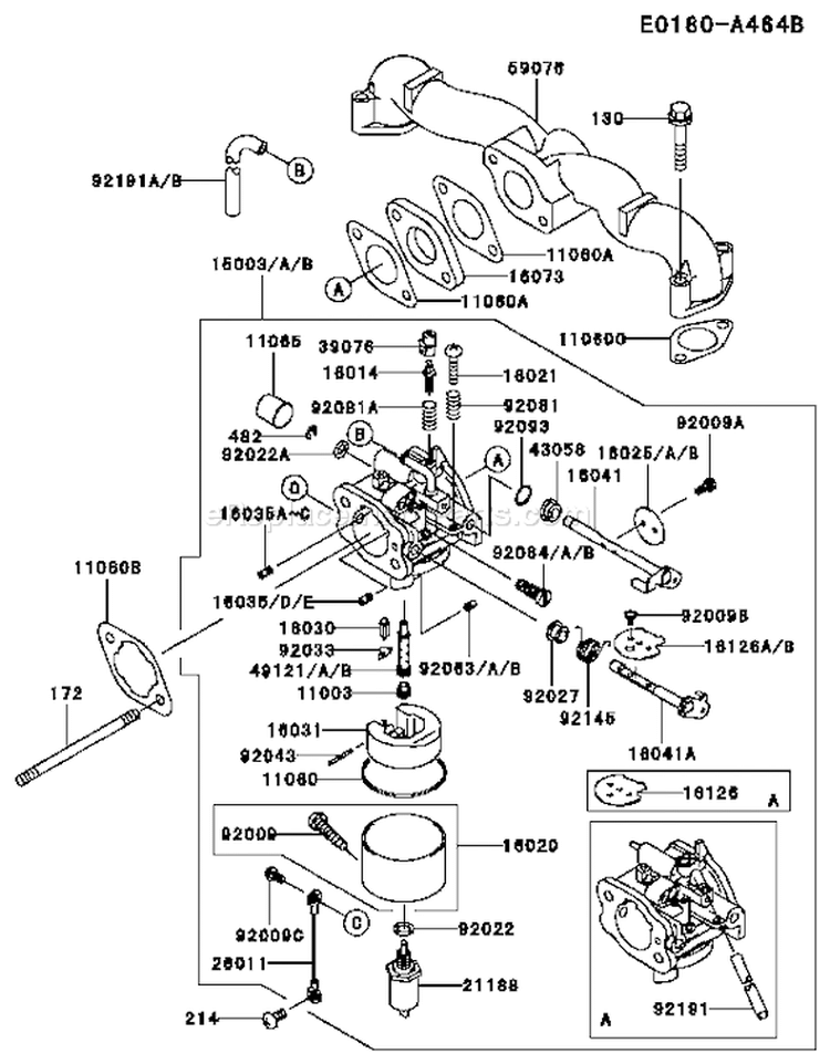 Page B Diagram and Parts List for FH500V AS24 Kawasaki Engine
