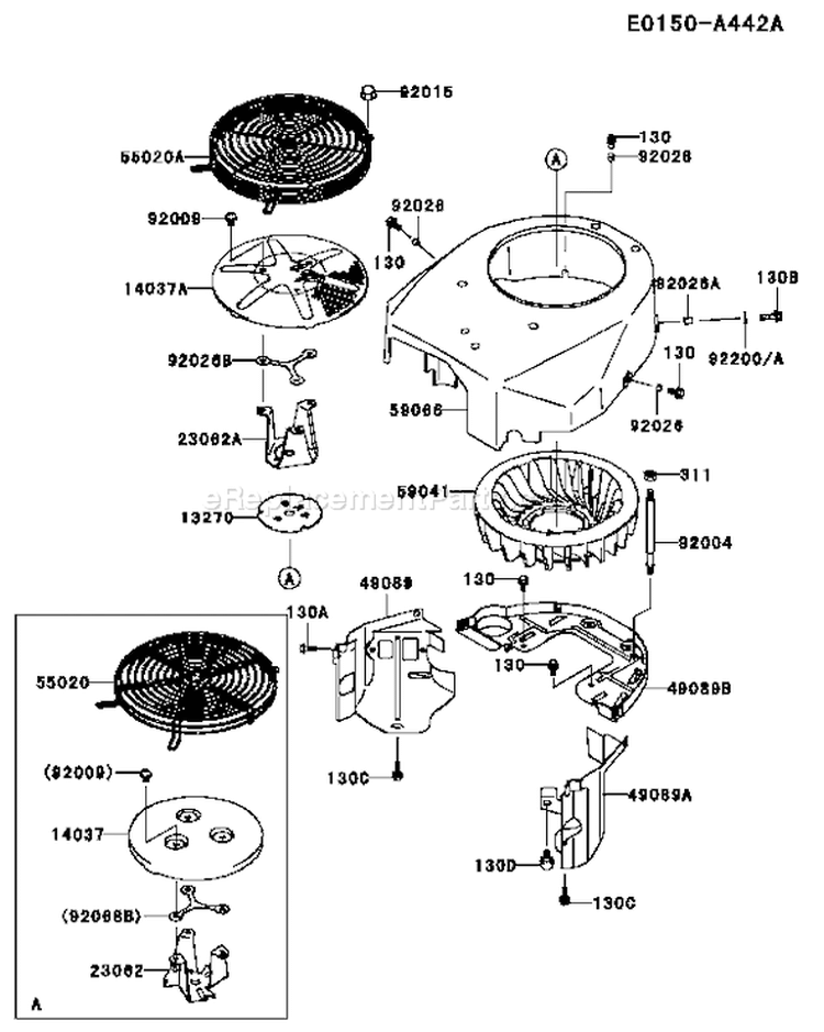 Page D Diagram and Parts List for FH500V AS24 Kawasaki Engine