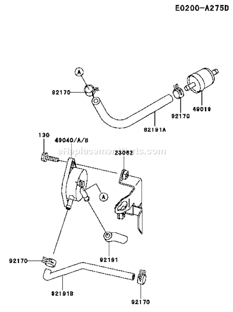 Page G Diagram and Parts List for FH500V AS24 Kawasaki Engine