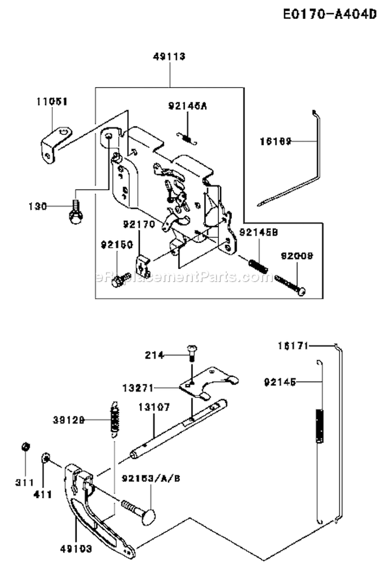 Page B Diagram and Parts List for FH500V-BS43  Kawasaki Engine