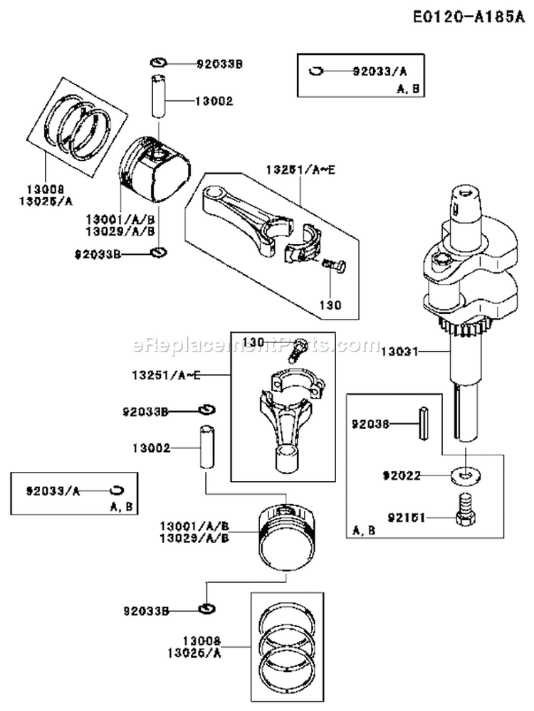 Page J Diagram and Parts List for FH500V AS14 Kawasaki Engine