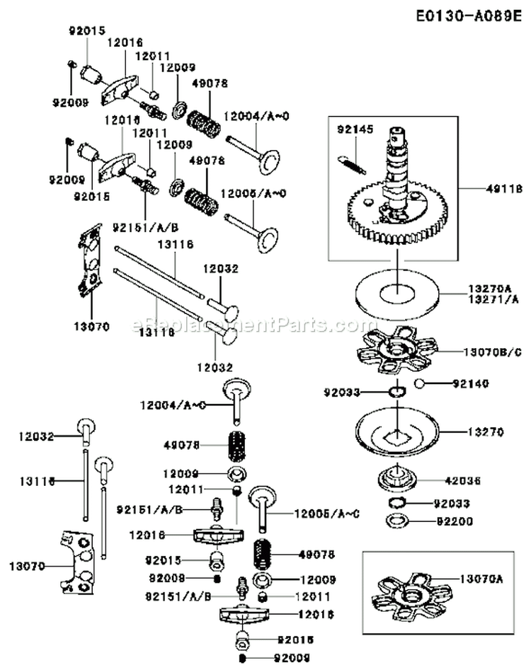 Page L Diagram and Parts List for FH500V AS14 Kawasaki Engine
