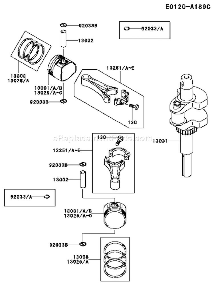 Page J Diagram and Parts List for FH500V DS10 Kawasaki Engine