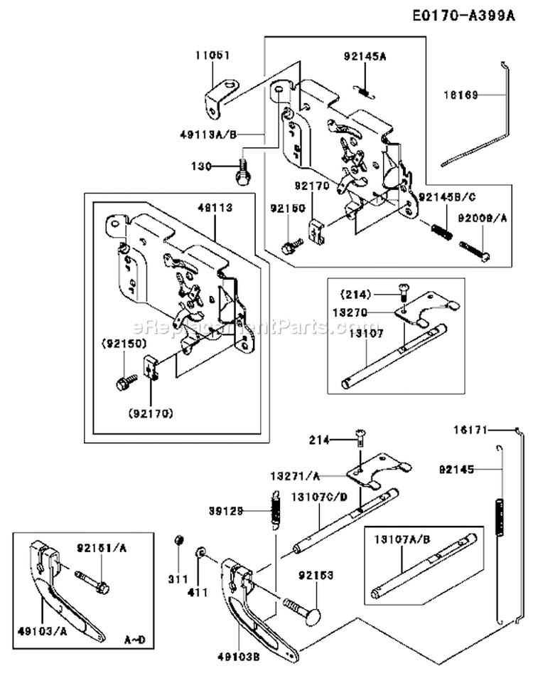Page C Diagram and Parts List for FH500V DS10 Kawasaki Engine