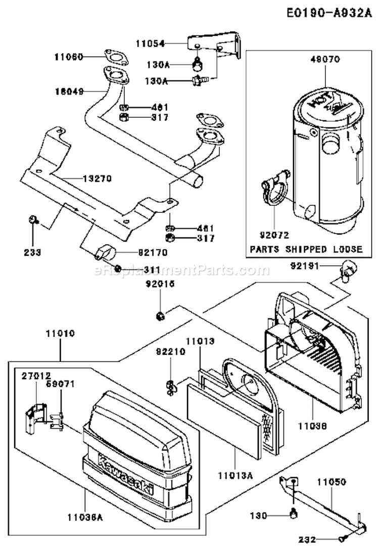 Page A Diagram and Parts List for FH451V DS17 Kawasaki Engine