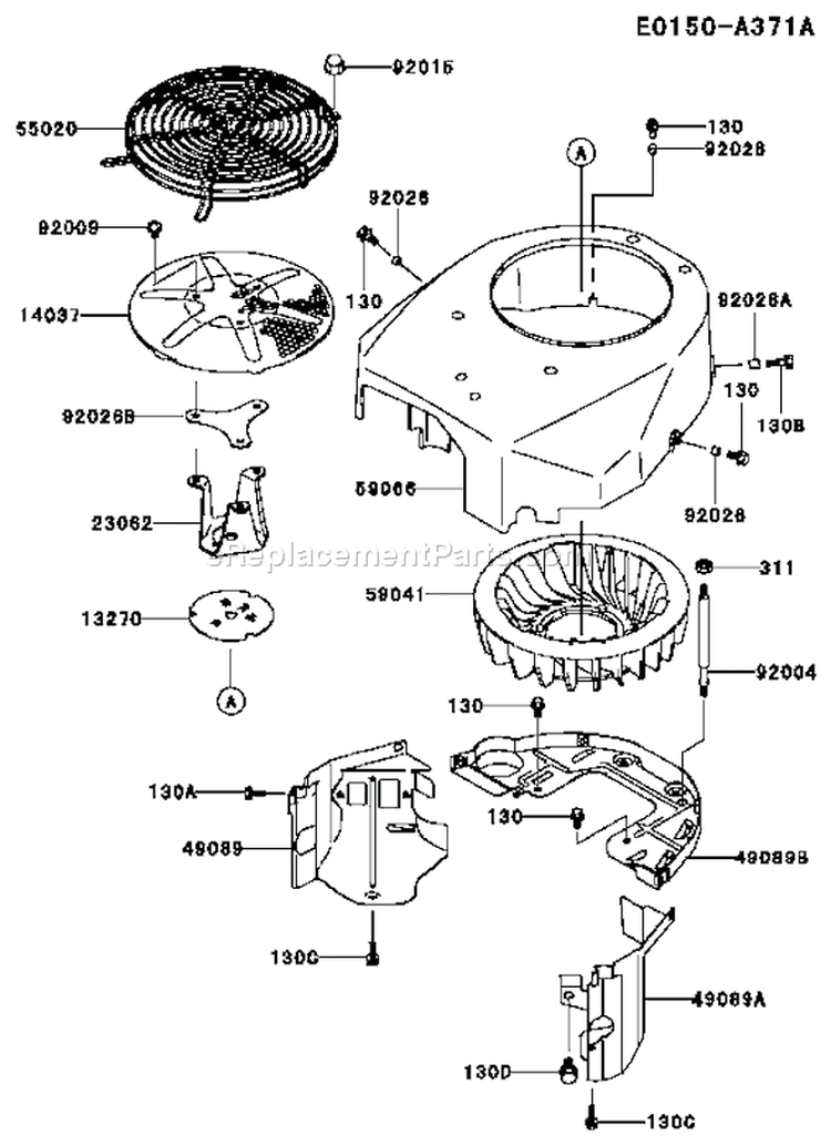 Page D Diagram and Parts List for FH531V-AS05  Kawasaki Engine