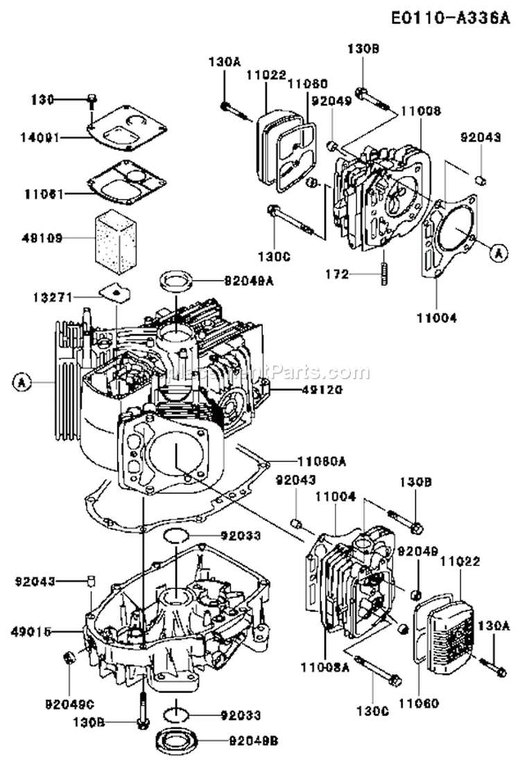 Page E Diagram and Parts List for FH531V-AS05  Kawasaki Engine