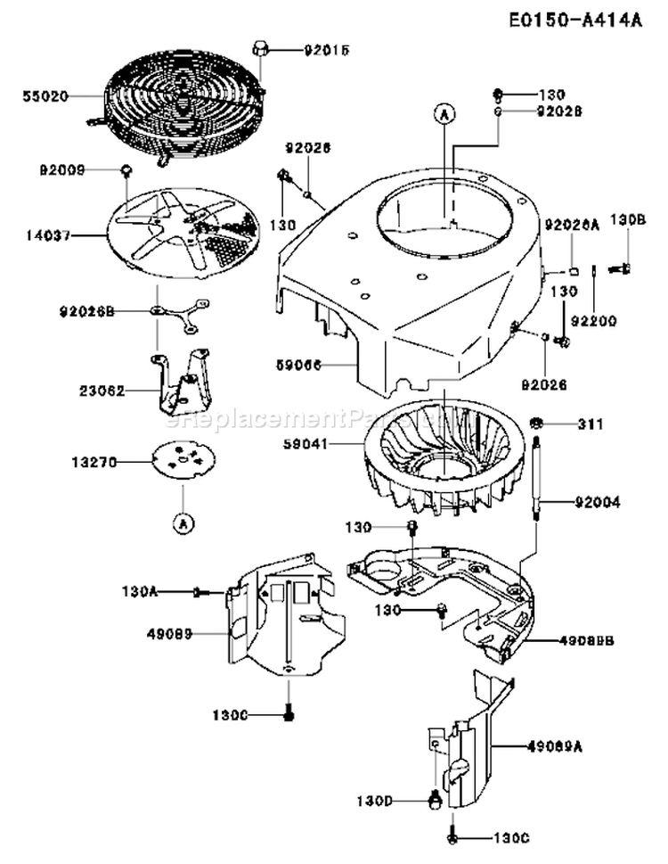 Page D Diagram and Parts List for FH531V-AS08  Kawasaki Engine
