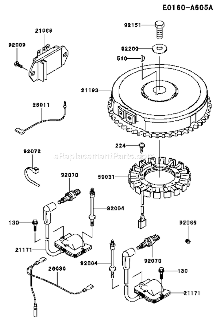 Page F Diagram and Parts List for FH531V-AS05  Kawasaki Engine