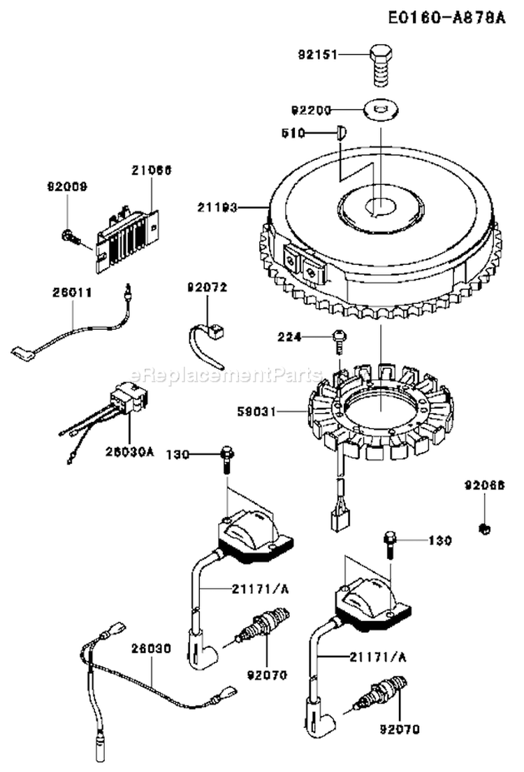 Page F Diagram and Parts List for FH531V-AS10  Kawasaki Engine