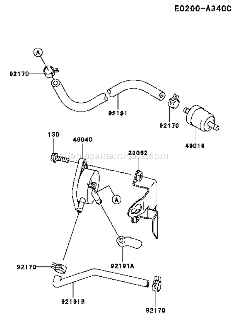 Page G Diagram and Parts List for FH531V-AS10  Kawasaki Engine