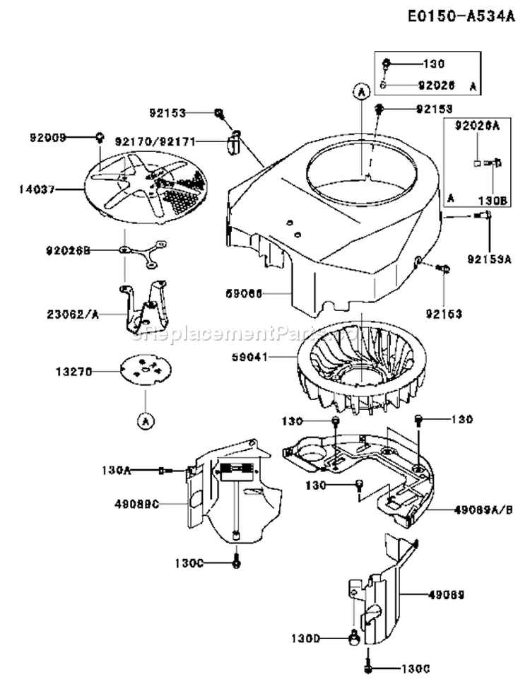 Page D Diagram and Parts List for FH531V-AS06  Kawasaki Engine